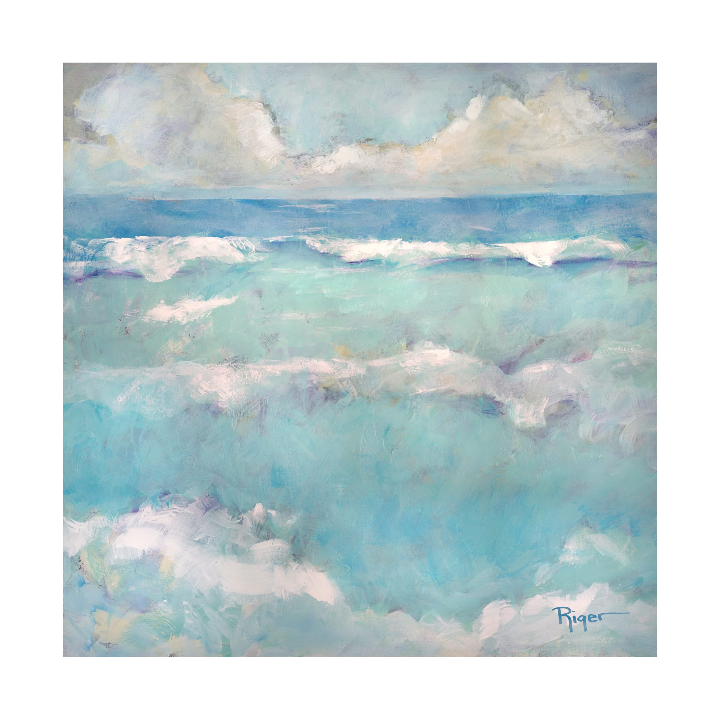 Trademark Fine Art 'A Day at the Beach I' Canvas Wall Art by Sue Riger - Coastal Decor for Living Room, Bedroom & Office