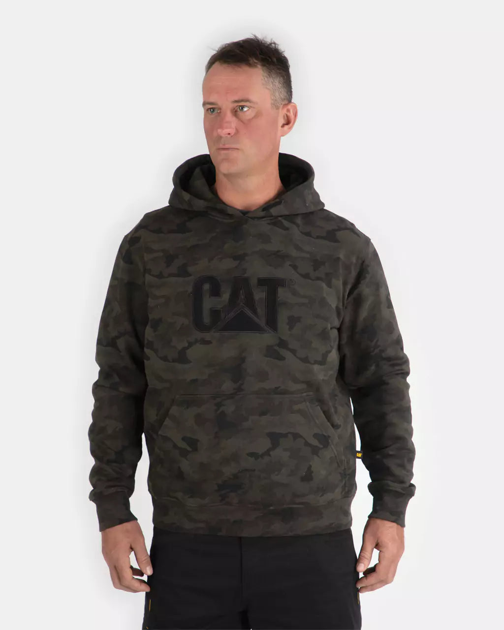 Caterpillar W10646 Hooded Sweatshirt - Heavy Duty Workwear for Construction & Outdoor Activities | Durable Cotton Pullover for Men