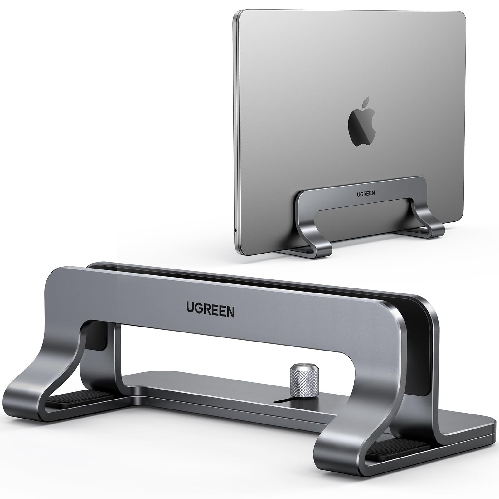 UGREEN Vertical Laptop Stand Holder - Adjustable Aluminum Desktop Organizer for MacBook Pro/Air & 17.3