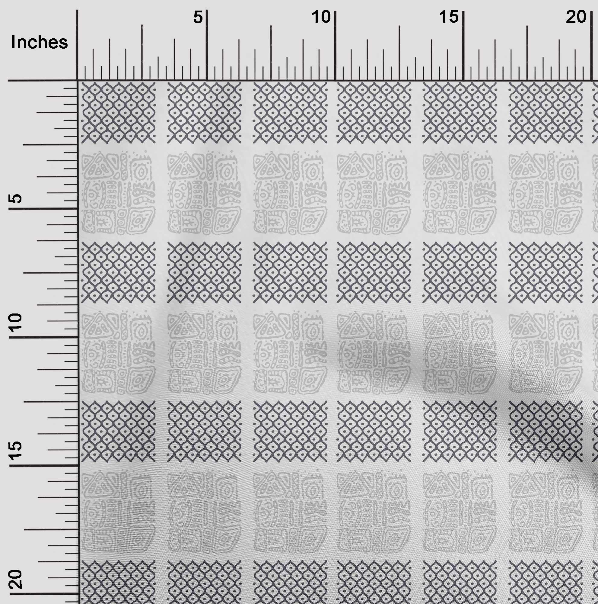 oneOone Polyester Spandex Light Gray Ethnic Print Fabric - 56 Inch Wide Craft Material for Sewing, Quilting & DIY Projects | Perfect for Ethnic Clothing, Home Decor & Fashion Accessories