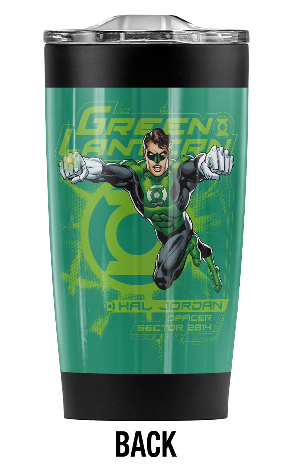 Green Lantern Sector 2814 Stainless Steel Tumbler 20oz - Vacuum Insulated Coffee Travel Mug with Leakproof Lid - Keeps Hot & Cold Beverages Temperature - Perfect for Office, Gym, Camping & Outdoor Adventures