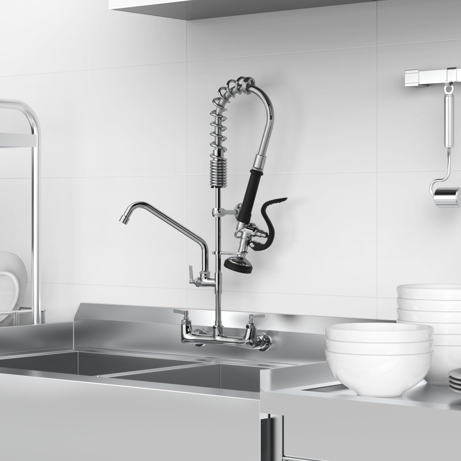 Commercial Kitchen Sink Faucet with Sprayer - MSTJRY 25