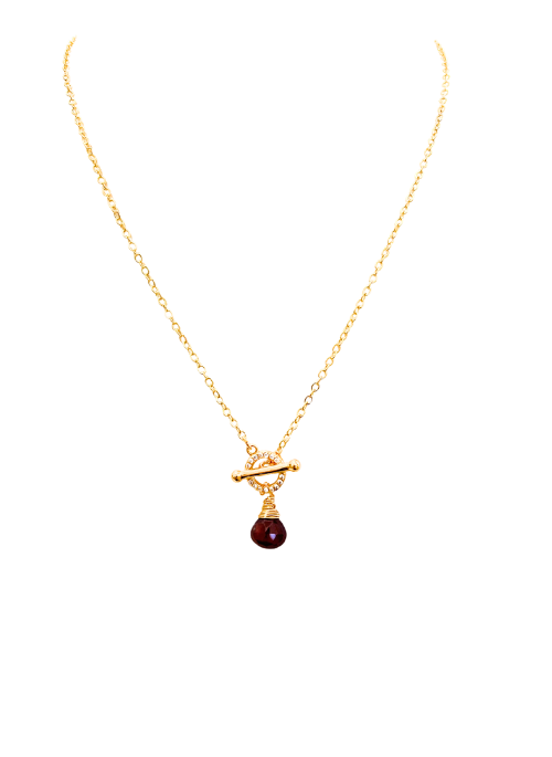 Olivia Garnet CZ Necklace for Women - Elegant Cubic Zirconia & Garnet Pendant Jewelry - Perfect for Parties, Weddings & Evening Events