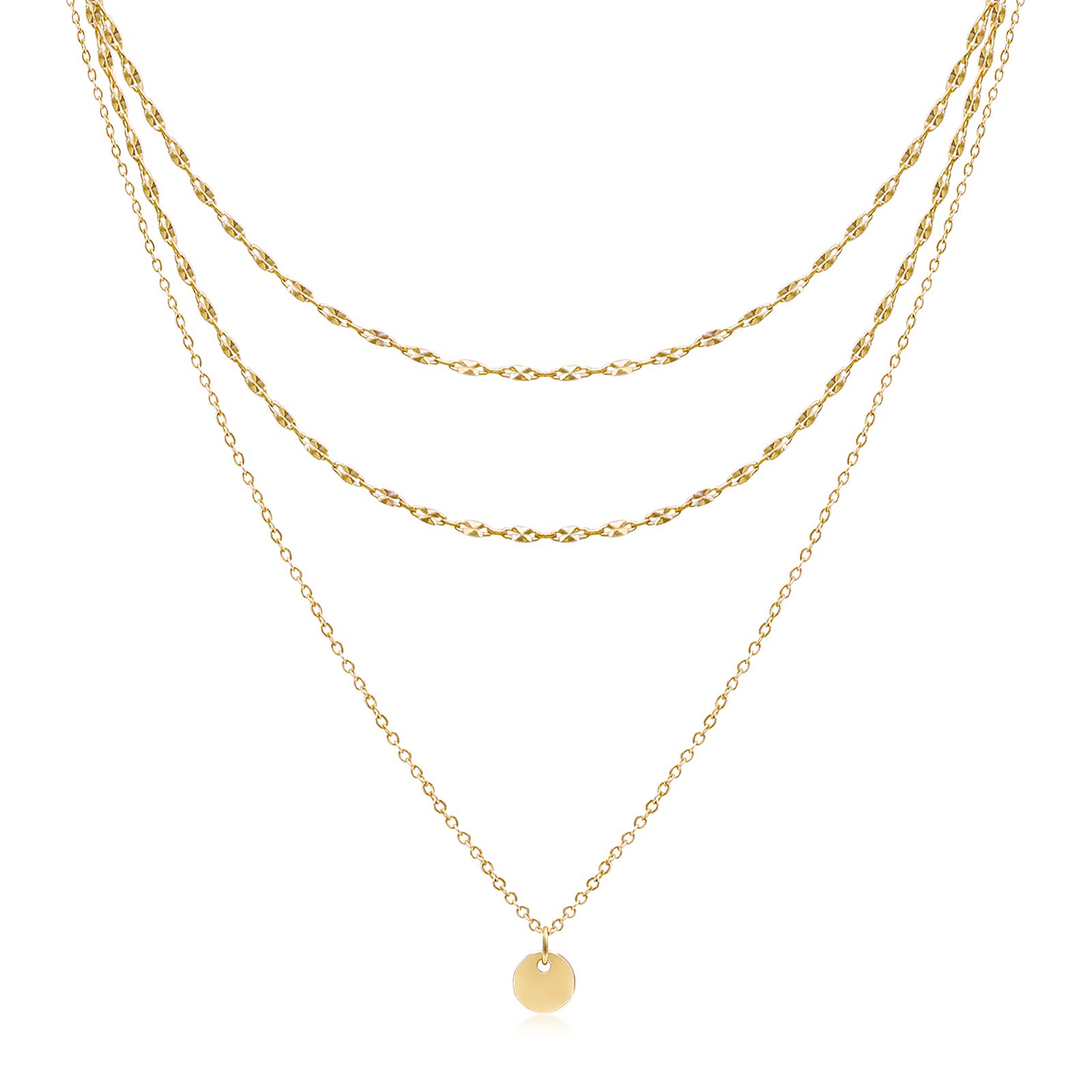 Dainty Layered Choker Necklace Set - Handmade Gold Plated Chain with Coin, Tube & Pearl Pendants for Women | Adjustable Multilayer Design | Perfect for Parties, Weddings & Everyday Wear