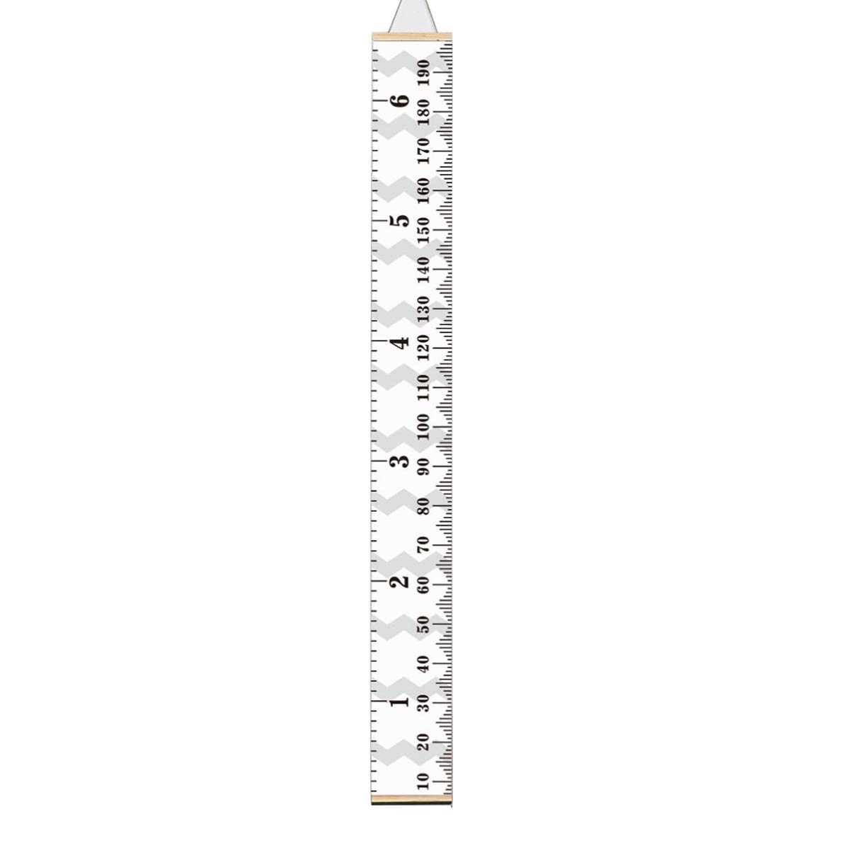 Wakauto Kids Growth Chart - Removable Hanging Height Measurement Ruler for Nursery, Bedroom & Playroom - Light Grey Wall Decoration for Tracking Child Development