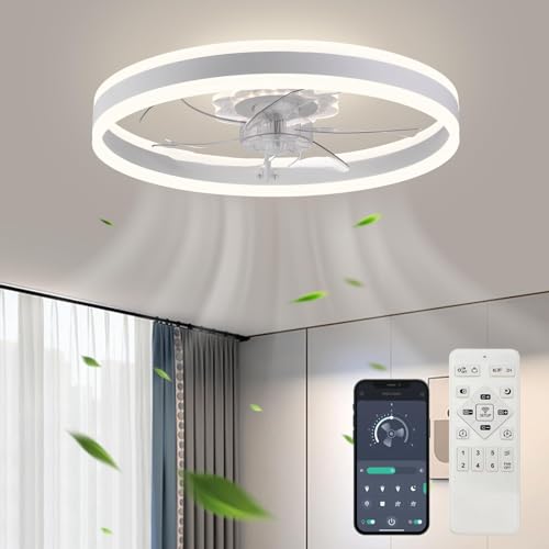 F105 White Ceiling Fan with Light