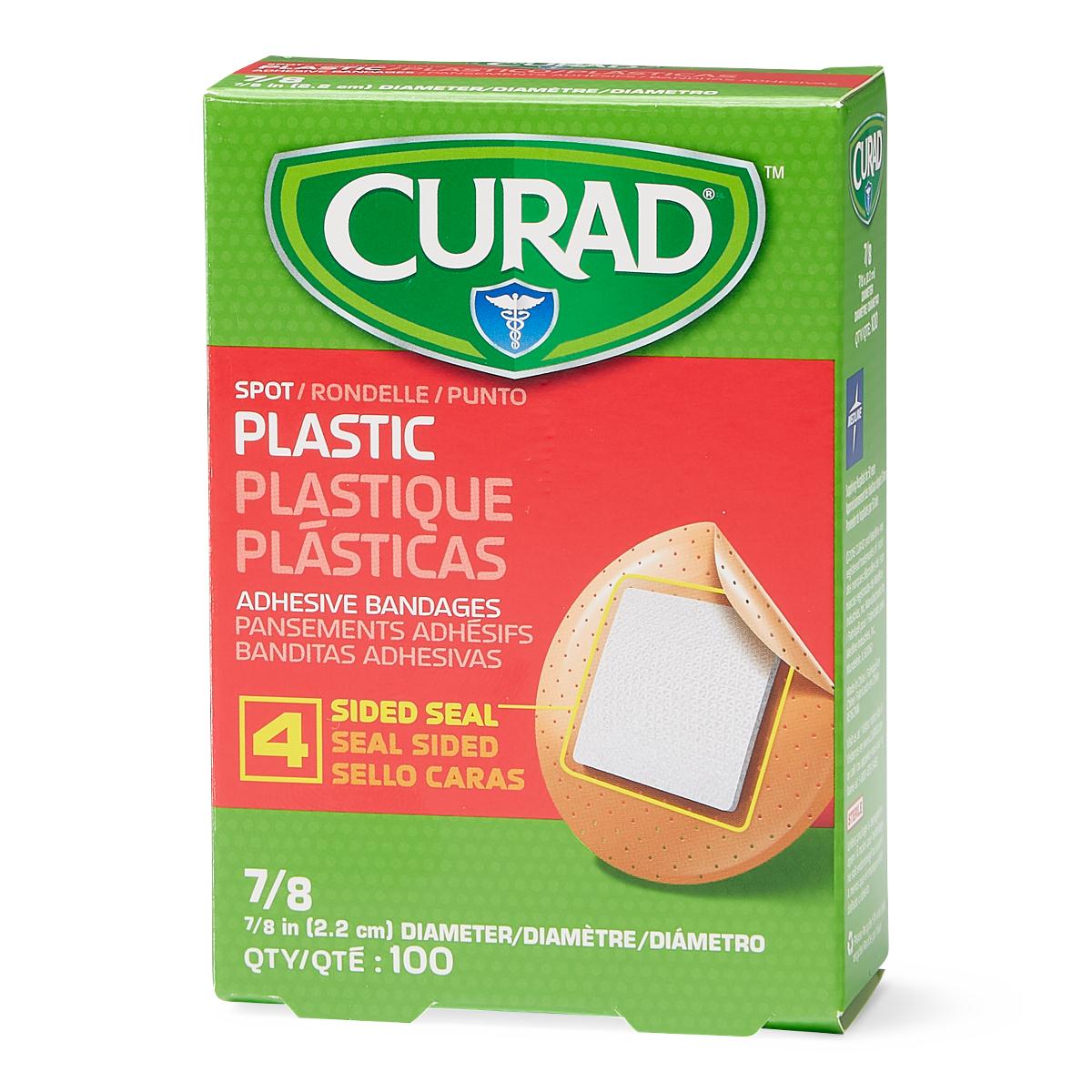 Waterproof Plastic Adhesive Bandages - 7/8 Inch Spot Bandages for Minor Cuts & Scrapes | First Aid Wound Care for Kids & Adults | Ideal for Fingers, Knees & Everyday Protection