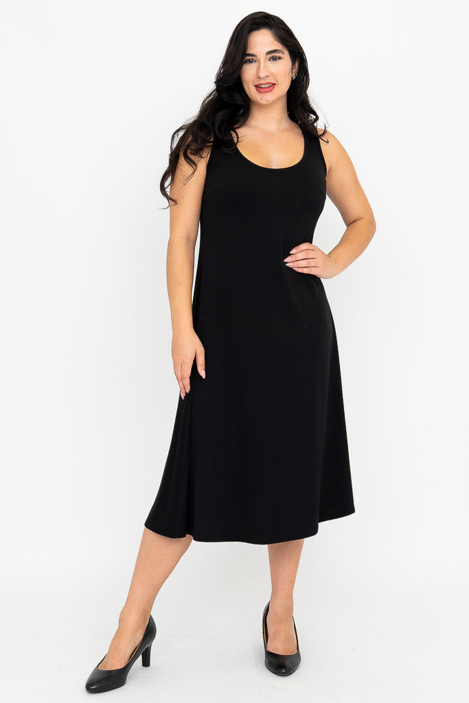 Becca Dress - Soft Bamboo Fabric Women's Black Dress for Casual Wear, Office & Date Night