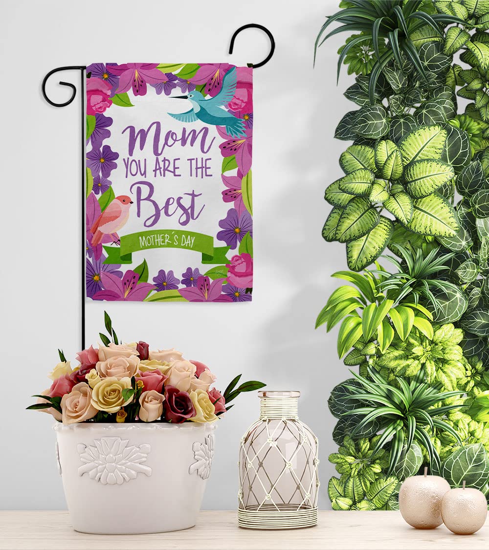 Best Mom Garden Flag Set - Double-Sided Mother's Day Gift for Yard Decor