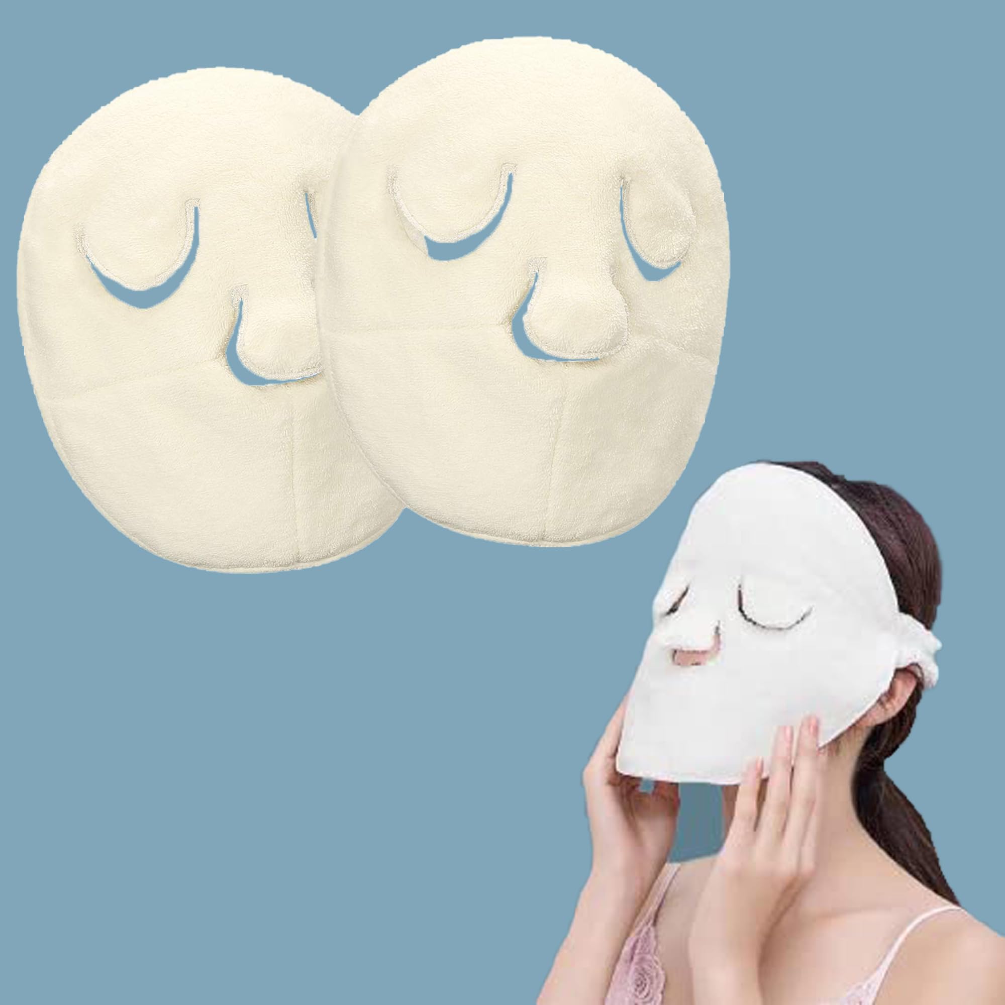 Belanto Reusable Hot & Cold Compress Facial Steamer Towel - Moisturizing Spa Mask for Women & Girls | 1-Pack | Perfect for Skincare, Relaxation & Beauty Treatments