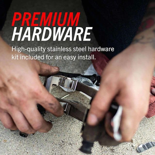 Power Stop Z26-2062 Z26 Street Warrior Front Carbon Fiber Ceramic Brake Pads with Hardware Kit - High Performance Braking for Cars, Trucks & SUVs - Ideal for Daily Driving & Street Racing