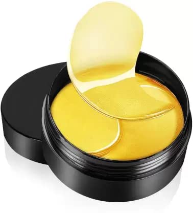24K Gold Under Eye Patches - 30 Pairs for Puffy Eyes & Dark Circles Treatment - Reduce Eye Bags & Wrinkles - Collagen Infused Eye Care Pads for Brightening & Hydration - Perfect for Night Routine & Travel Skincare