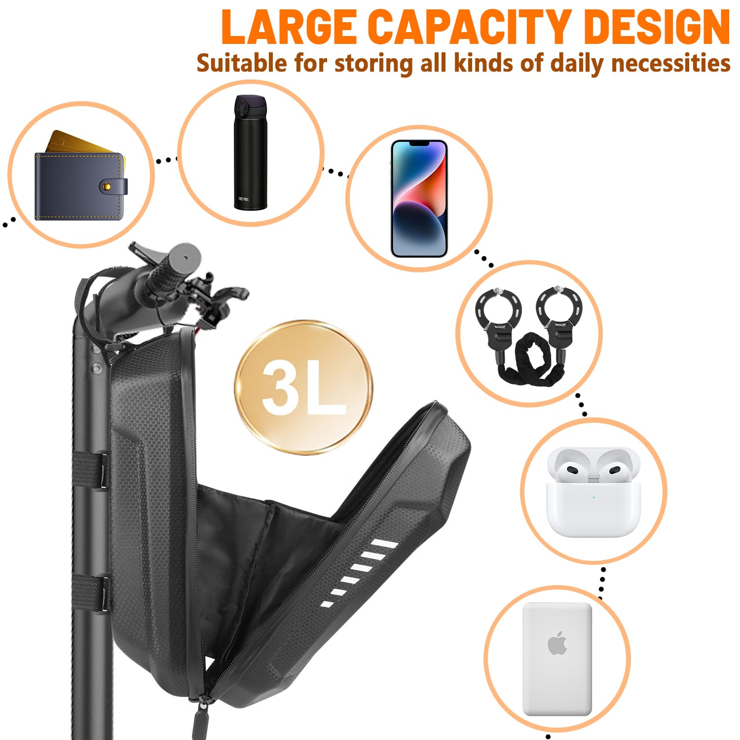 Premium Scooter Lock - Heavy Duty Anti-Theft Chain Lock for Electric Scooters, Bikes, Segway Ninebot & NIU (Black) | Universal Scooter Accessory for Commuting, Campus & Urban Travel Security