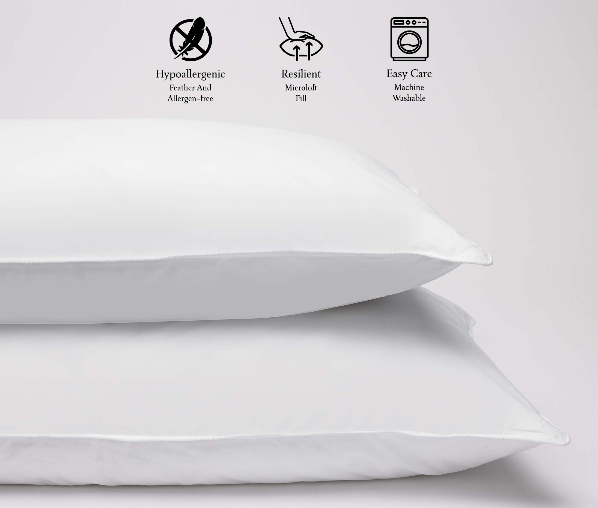 St. Regis Hotels Down Alternative Pillow - Hypoallergenic & Supportive Queen Size (20x30) - Perfect for Side Sleepers, Allergy Sufferers & Luxury Hotel-Style Comfort at Home