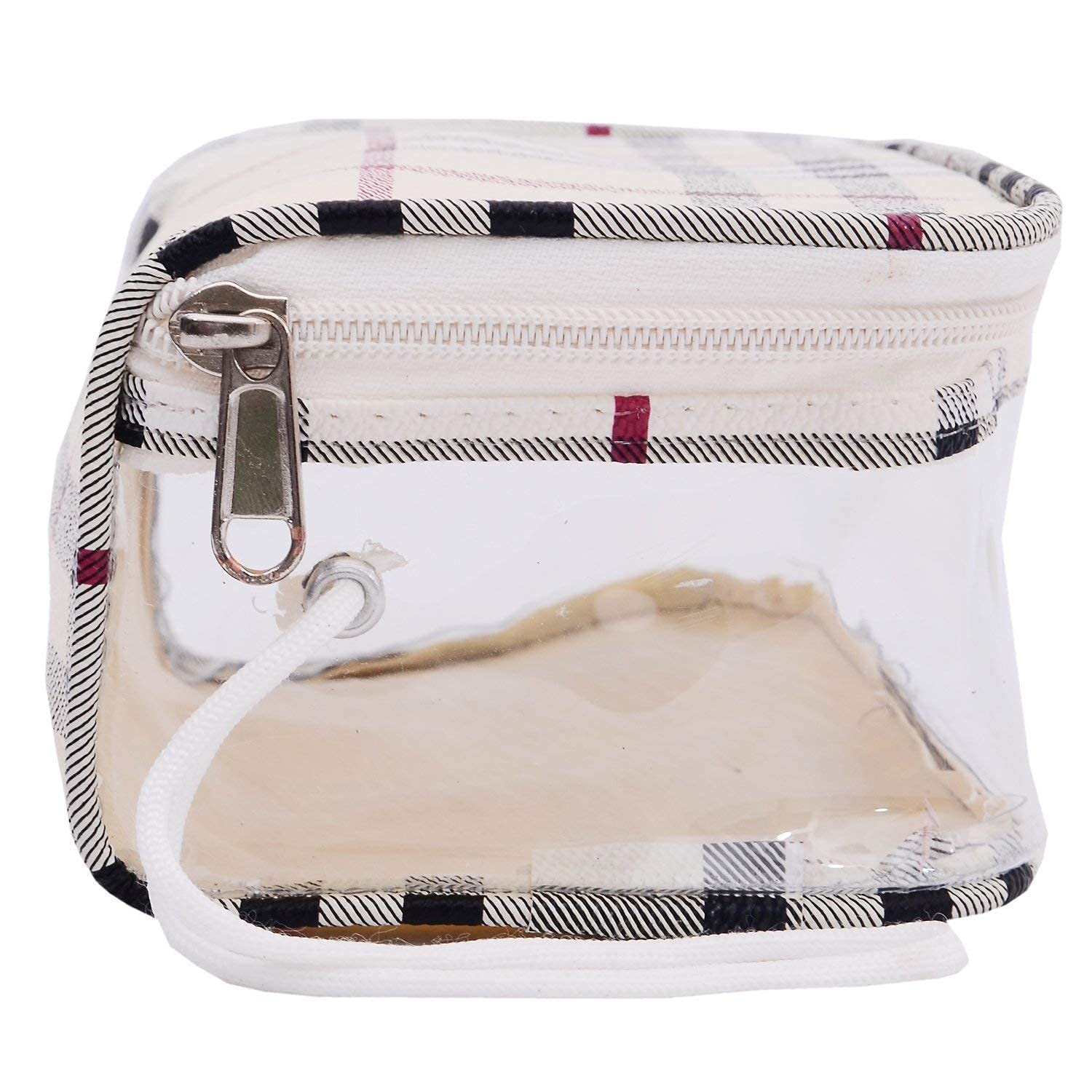 Logicmart Cosmetic Pouch Set - 5-Piece Transparent Travel Toiletry Kit with Makeup Bag & Shaving Kit | Waterproof Plastic Vanity Organizer for Women | Perfect for Travel, Gym, and Daily Beauty Storage