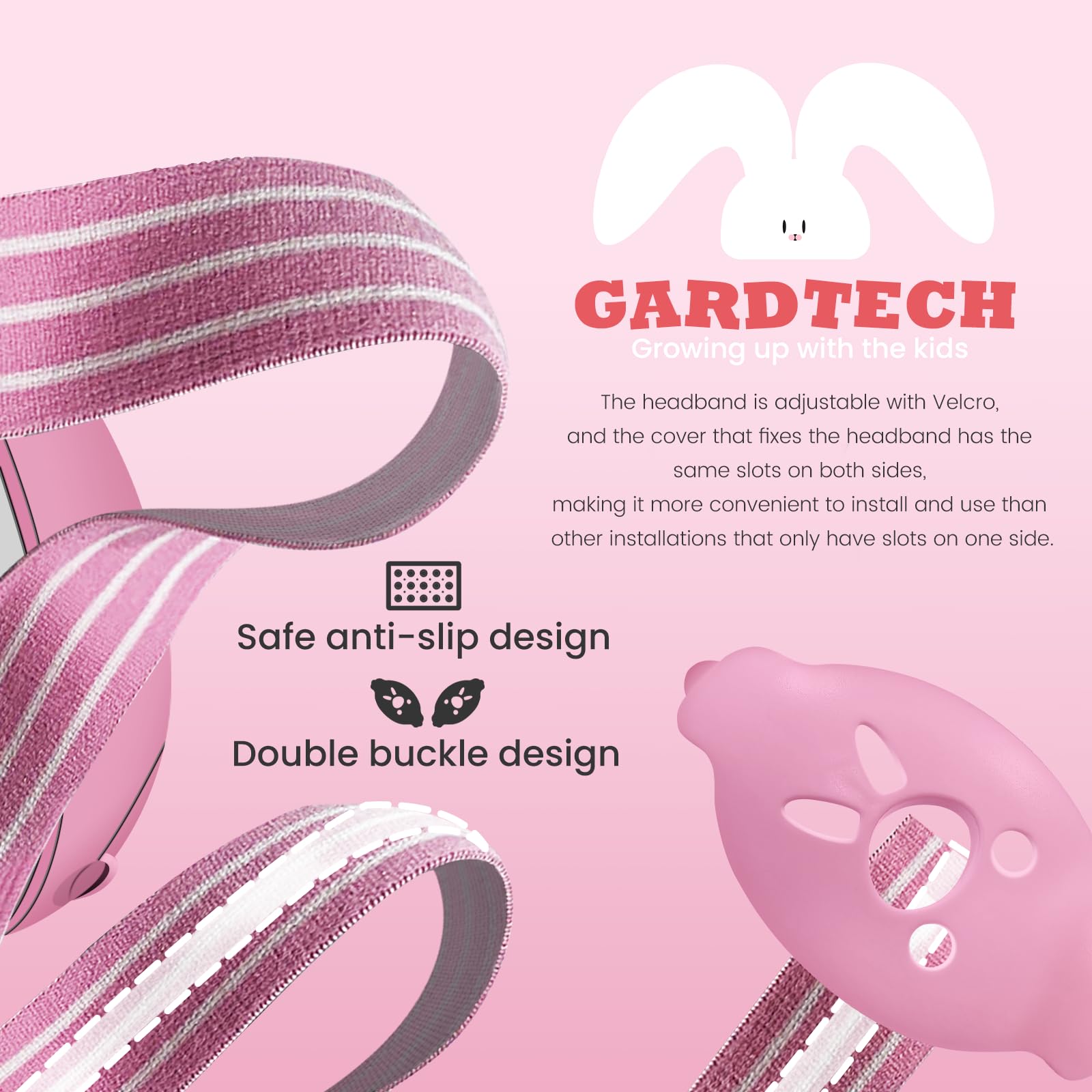 Gardtech Baby Headphones for Noise Protection - Adjustable Infant Ear Muffs for Newborns & Toddlers 0-36 Months, 25dB SNR Noise Canceling Headphones for Airplane Travel, Concerts & Outdoor Activities (Pink) - Perfect for Flying, Fireworks & Loud Events