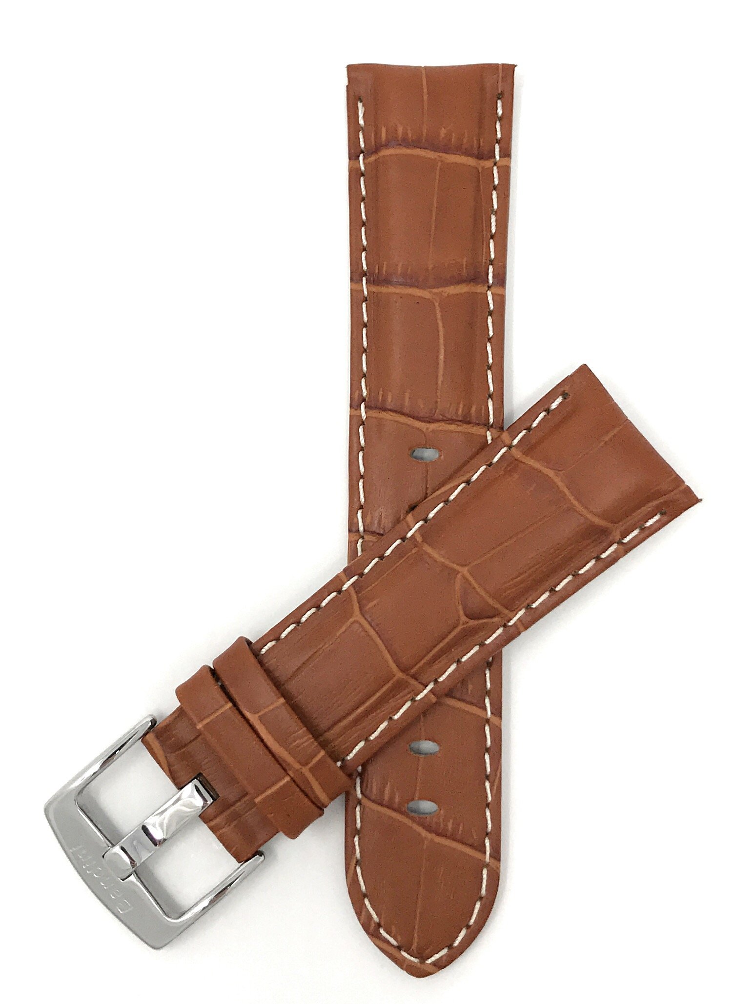 20mm Alligator Leather Watch Band for Men - Classic & Smart Watch Strap Replacement - Perfect for Office & Casual Wear