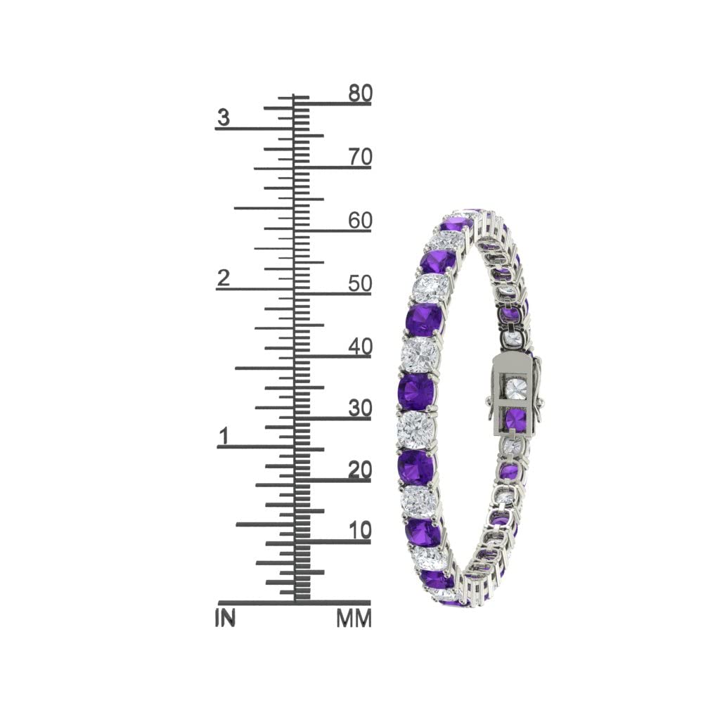 Sterling Silver Tennis Bracelet for Women - 23.5 CTTW Simulated Gemstone Sparkling Bracelet | Elegant Jewelry Gift for Anniversary, Birthday & Special Occasions | Perfect for Parties, Weddings & Everyday Wear