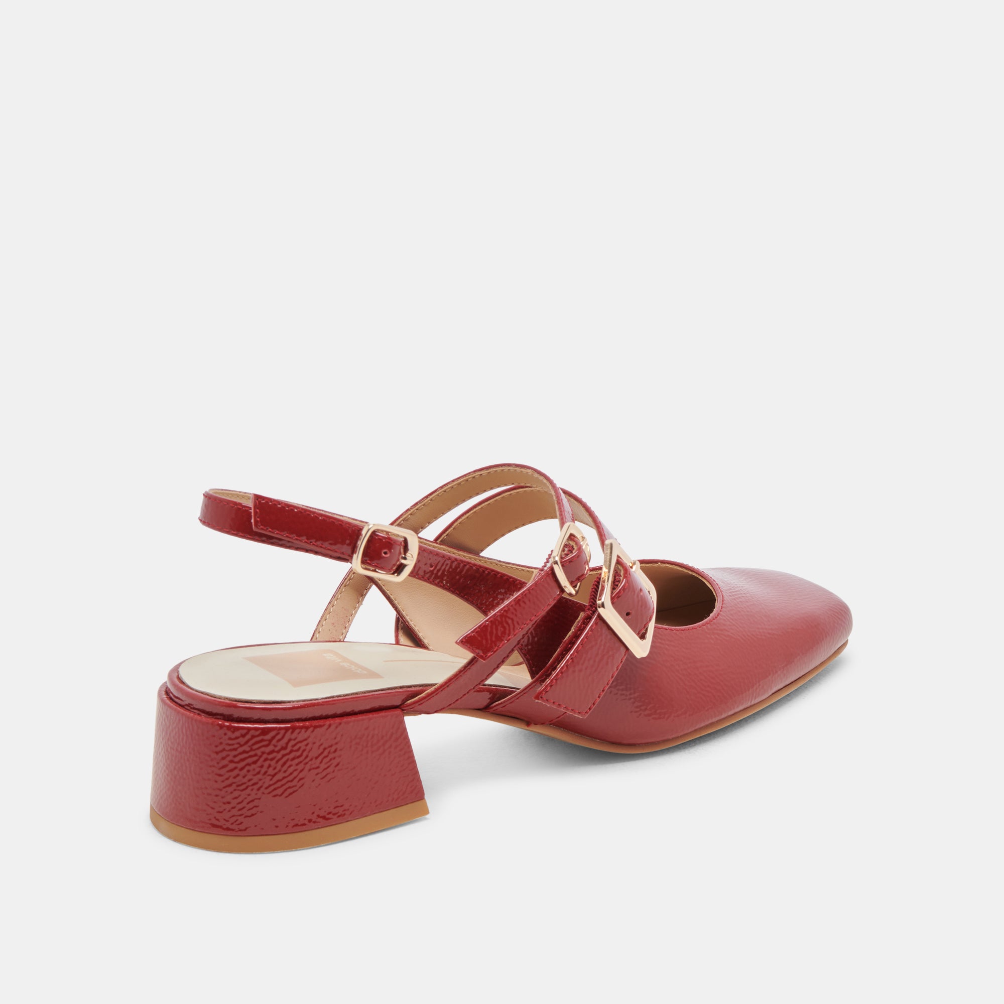 PATZY HEELS - Crimson Crinkle Patent Leather High Heels for Women | Elegant & Comfortable Dress Shoes for Parties, Weddings & Special Occasions