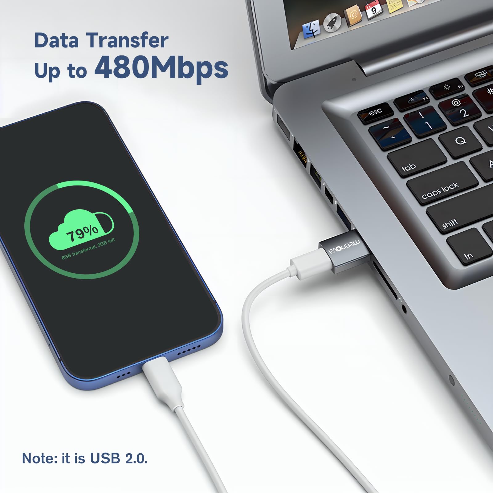 USB-C to USB-A Adapter (2 Pack) - for iPhone, iPad, Samsung & Power Banks - Fast Charging Cable Converter