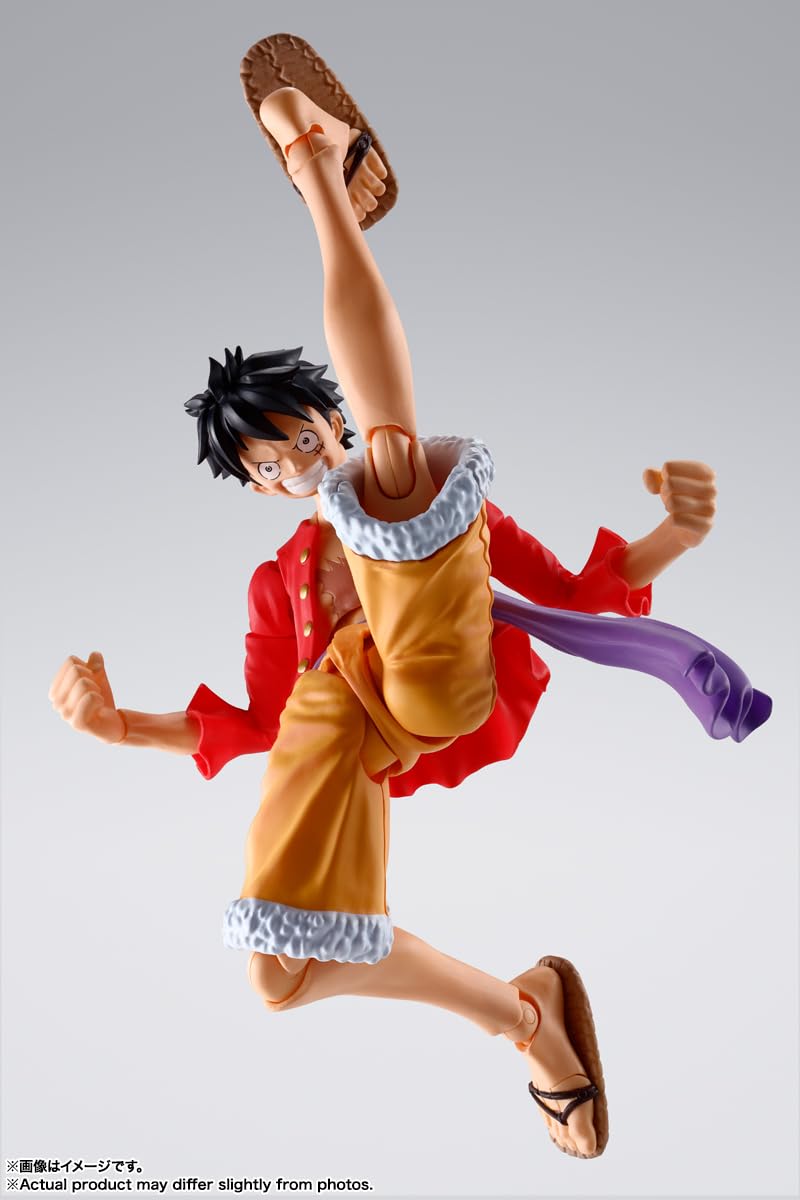 One Piece Monkey D. Luffy Action Figure - Tamashii Nations Bandai Spirits S.H.Figuarts - Raid on Onigashima Edition - Perfect for Anime Collectors & Display Decor