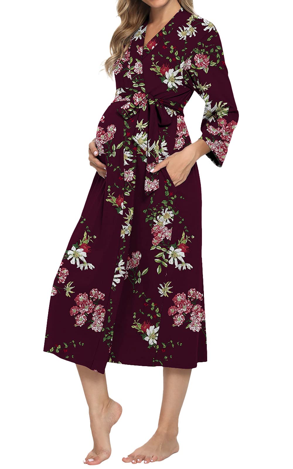 Xpenyo Women's Maternity Nightgown - Soft Nursing Sleepwear for Pregnancy, Labor & Hospital Stay - Comfortable Loungewear for Breastfeeding Moms (Perfect for Postpartum Recovery & Newborn Care)