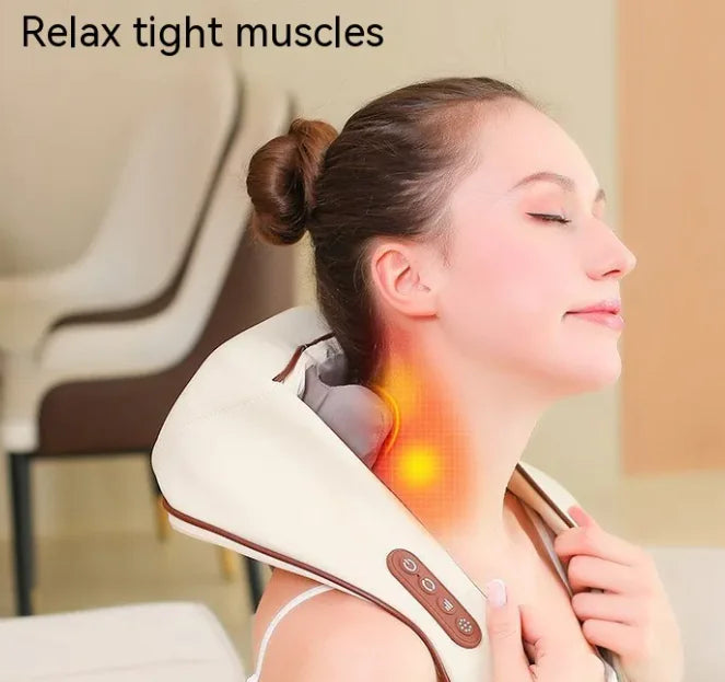 Hot & Cold Therapy Shoulder and Neck Massager for Pain Relief - Electric Heating Pad with Adjustable Straps - Perfect for Office, Travel, and Home Use