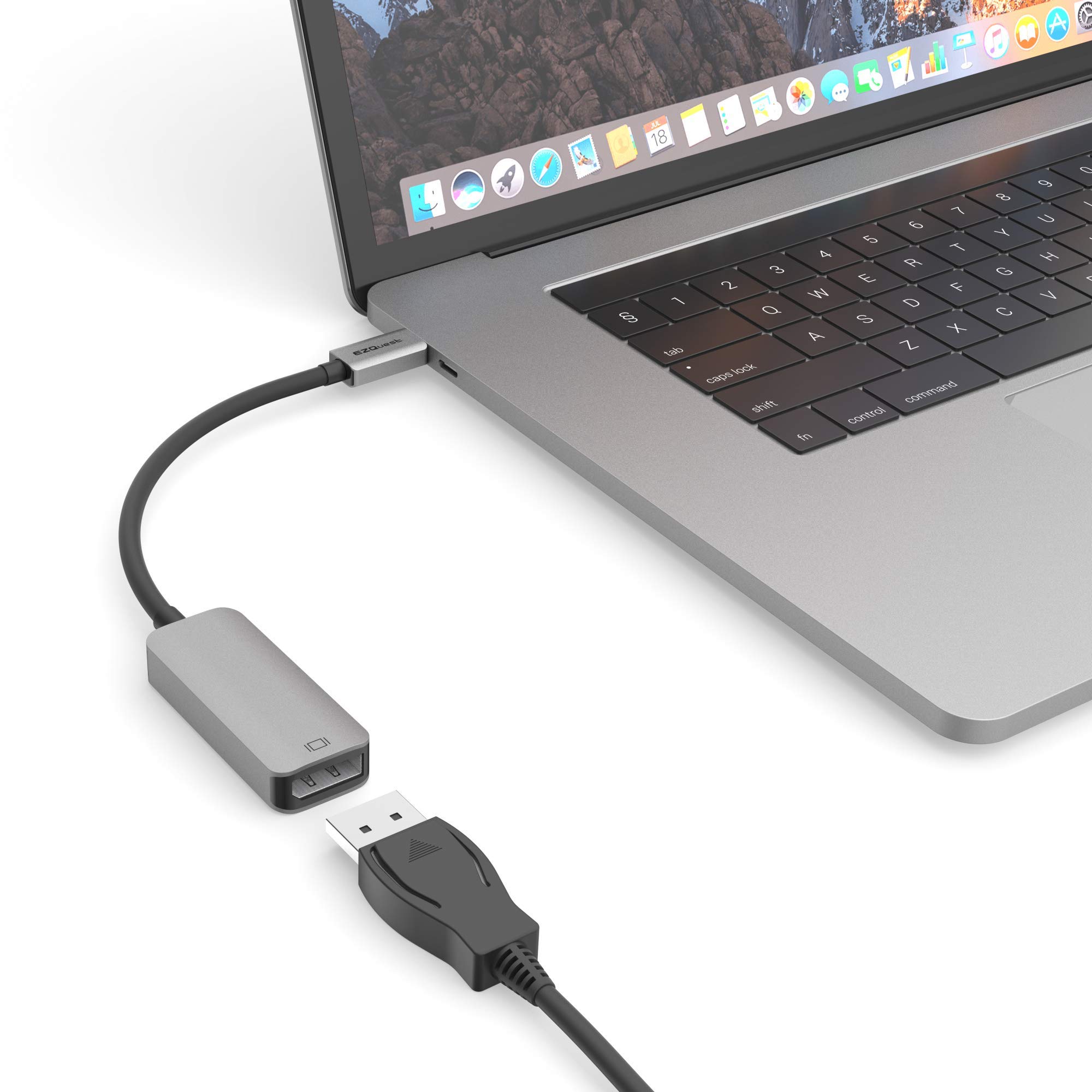 EZQuest USB-C to DisplayPort Adapter 4K 60Hz - Thunderbolt 3 Compatible for MacBook Pro/Air, iPad Pro, Dell XPS, Surface Book, Galaxy S10/Note 9 - Perfect for Home Office, Gaming & 4K Video Streaming