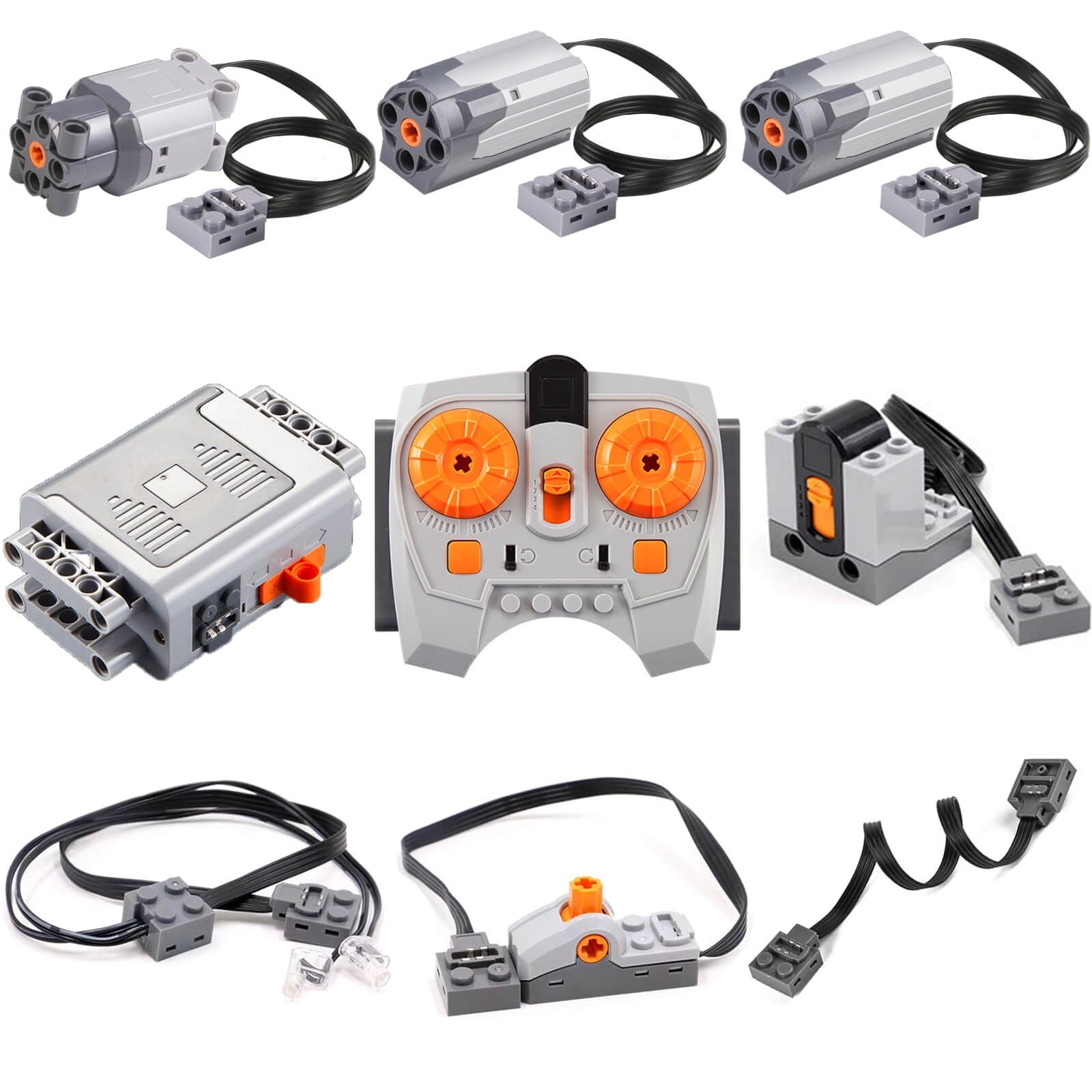 9-in-1 LEGO Technic Motorized Kit with Power Function Battery Box, Remote Control & Electric Motors - Compatible with LEGO Sets for Robotics, Vehicles & Train Building Projects