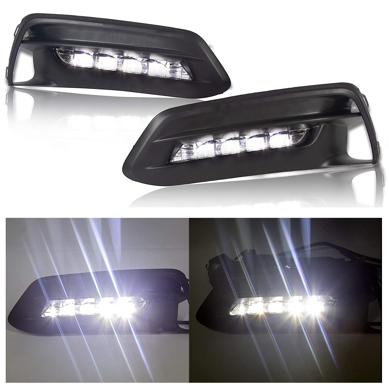 Kojem LED Fog Lights for 2018-2020 Honda Accord Sedan - Direct Replacement Bumper Fog Lamps with Bezel Cover & Wiring Harness (Driver & Passenger Side) - Enhance Night Visibility & Style