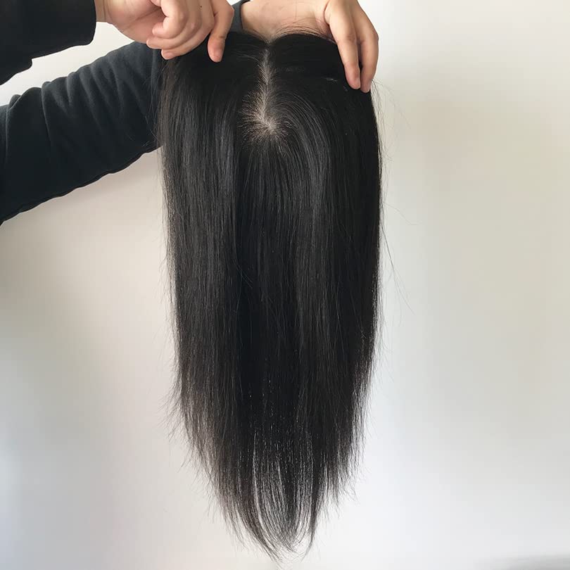 Handmade Silk Base Virgin Human Hair Topper 5