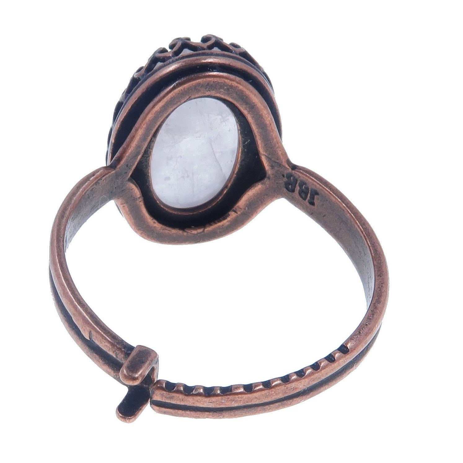 Rose Quartz Ring for Women - Oval Gemstone Copper Adjustable Healing Jewelry - Perfect for Meditation, Yoga & Spiritual Gifts
