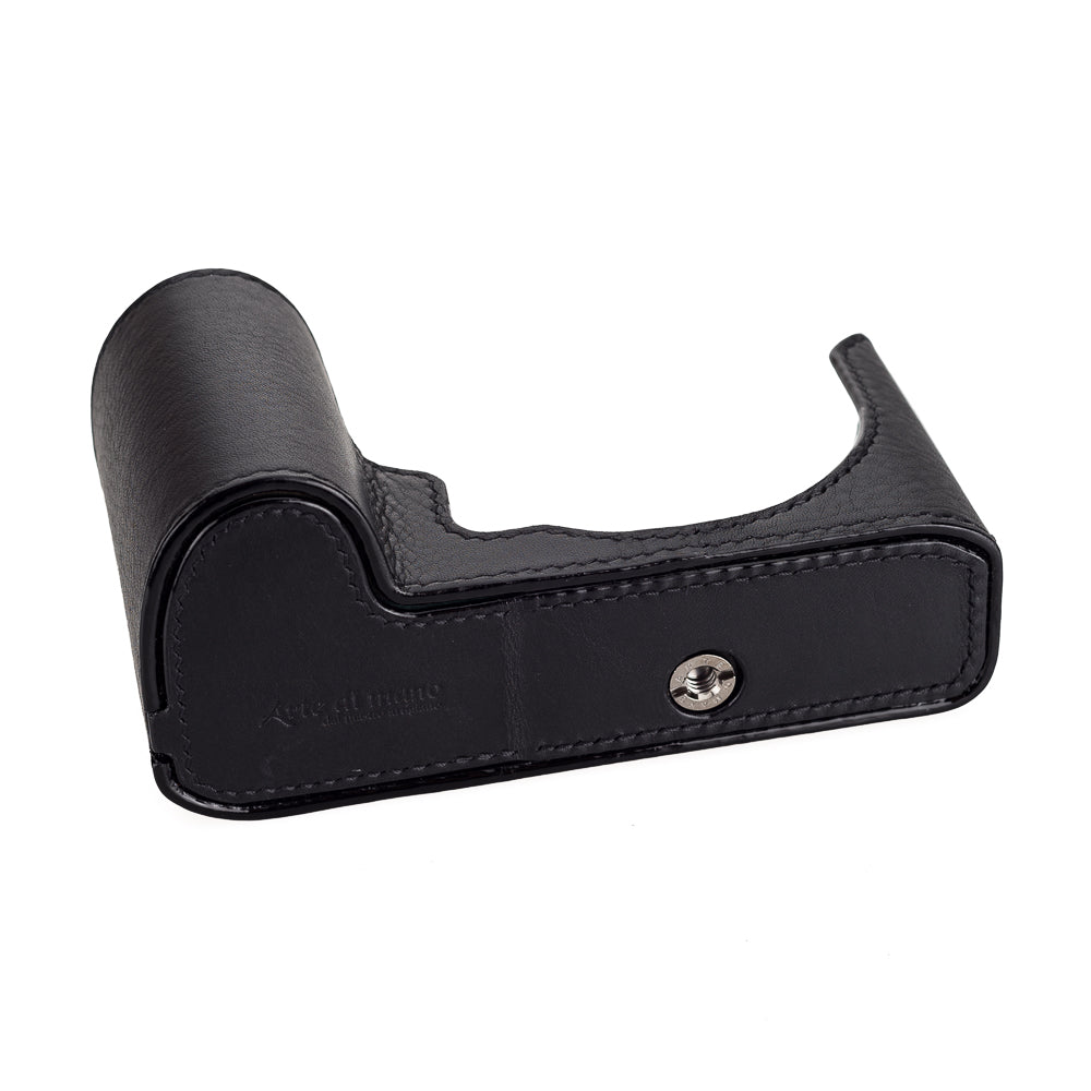 Arte di Mano Black Leather Half Case for Leica SL2 Camera - Battery Access Door & Black Stitching | Premium Protection for Travel & Photography Enthusiasts