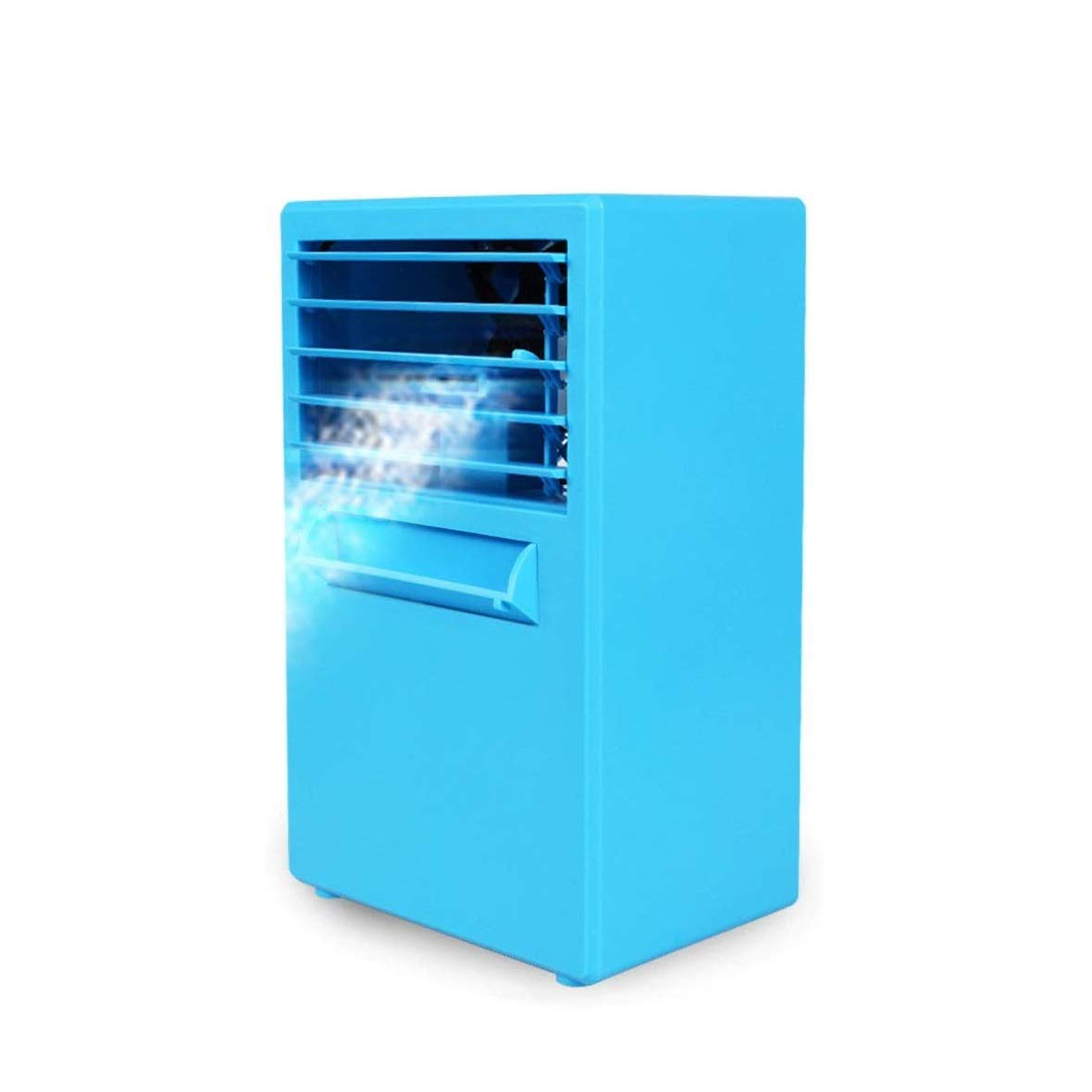 Portable Mini Air Conditioner & Air Cooler - Compact Desktop Cooling Fan for Home, Office, Dorm - 14.5x10x24.2cm (Blue) | Perfect for Small Spaces, Bedrooms & Workspaces
