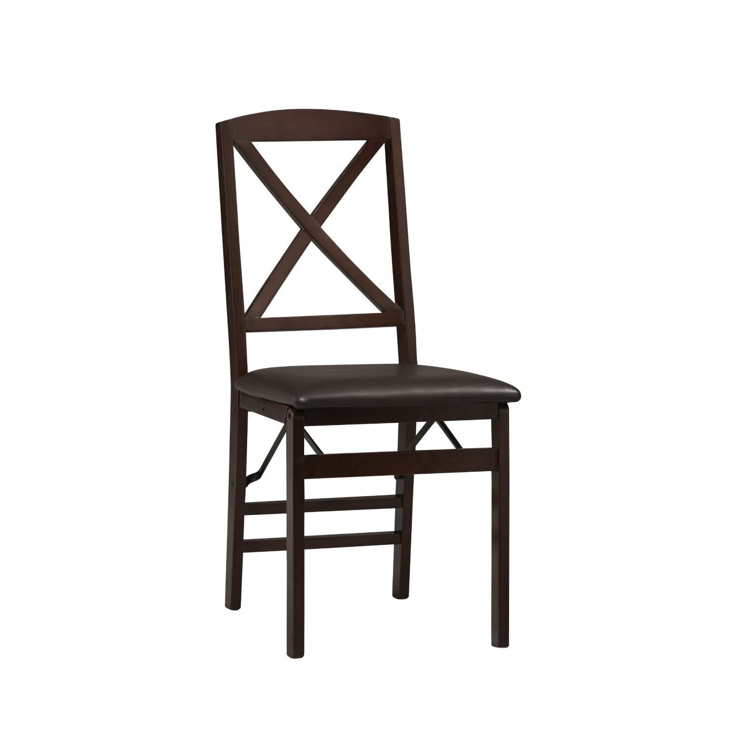 Linon Fully Assembled Triena X Back Folding Chair Set of 2 - 17