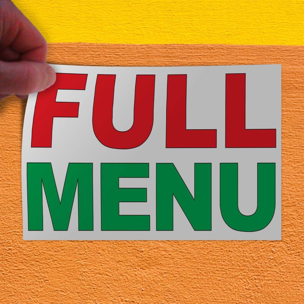High-Quality Vinyl Decal Stickers for Restaurants & Food Trucks - Multiple Sizes (14x10 Inches) - Red & Green Full Menu Safety Signs & Labels - Perfect for Industrial Use, Commercial Kitchens & Food Service Businesses
