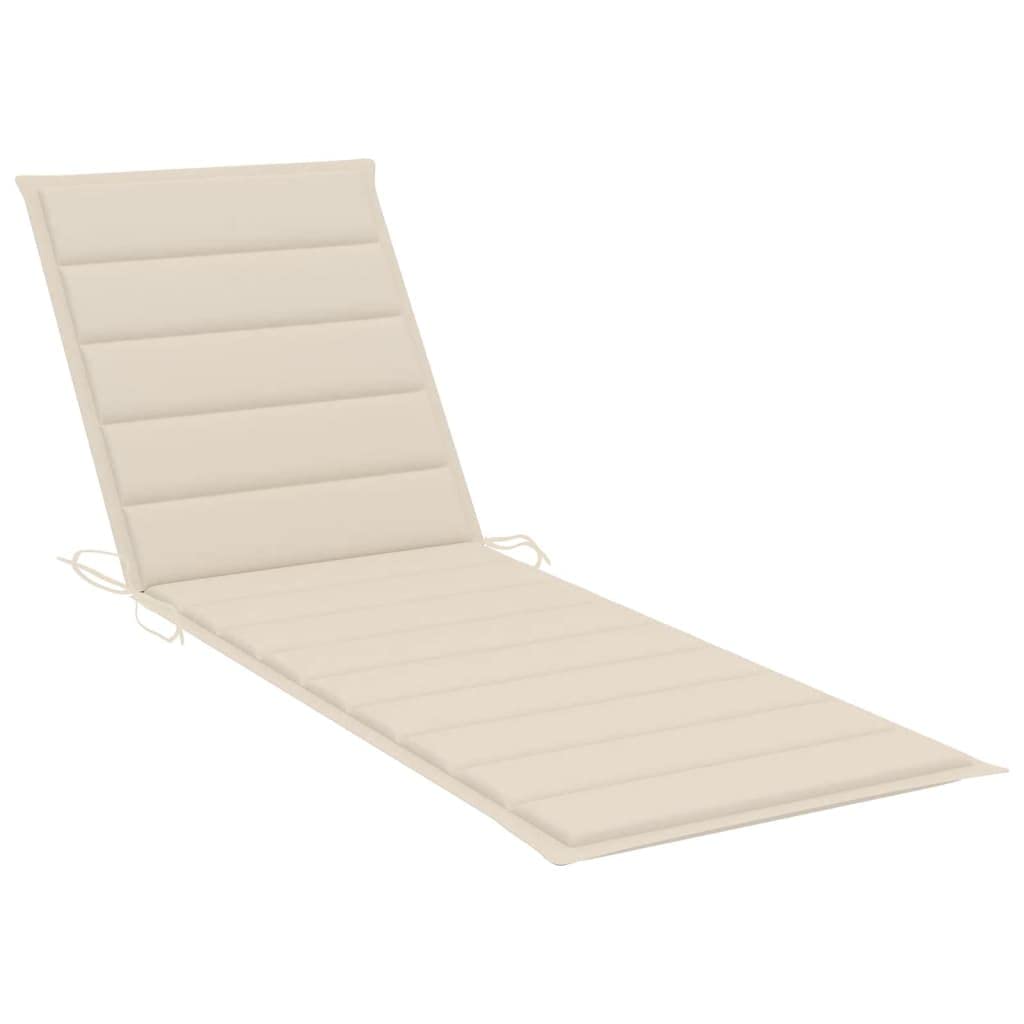 Premium Outdoor Sun Lounger with Cushion - Solid Acacia Wood Beach Chair for Poolside, Backyard & Patio - Water-Resistant Gray Daybed for Relaxing in Sun, Garden or Deck
