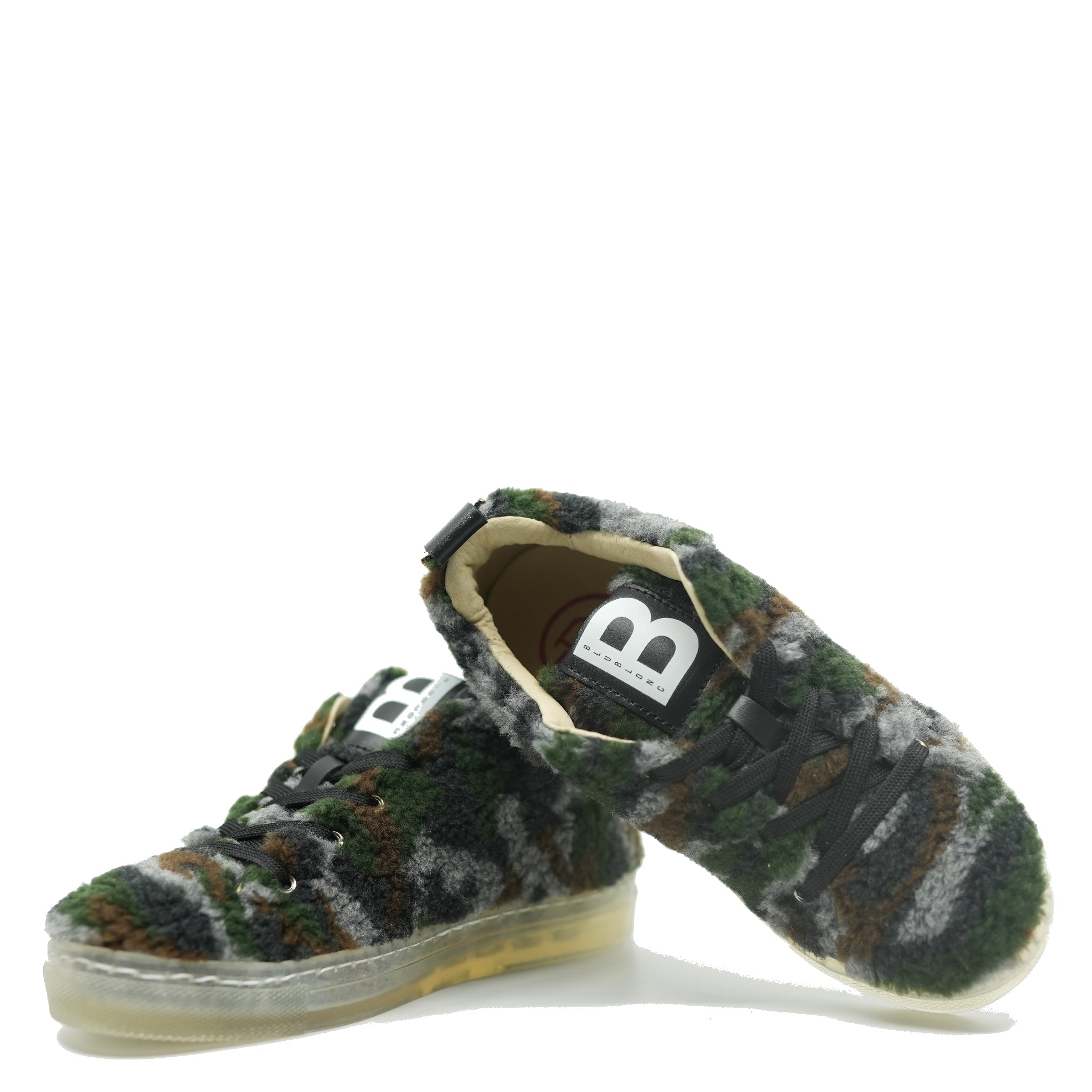 Blublonc Camo Sherpa Lace-Up Sneakers - Waterproof Winter Boots for Women & Men | Outdoor Hiking, Camping & Cold Weather Fashion