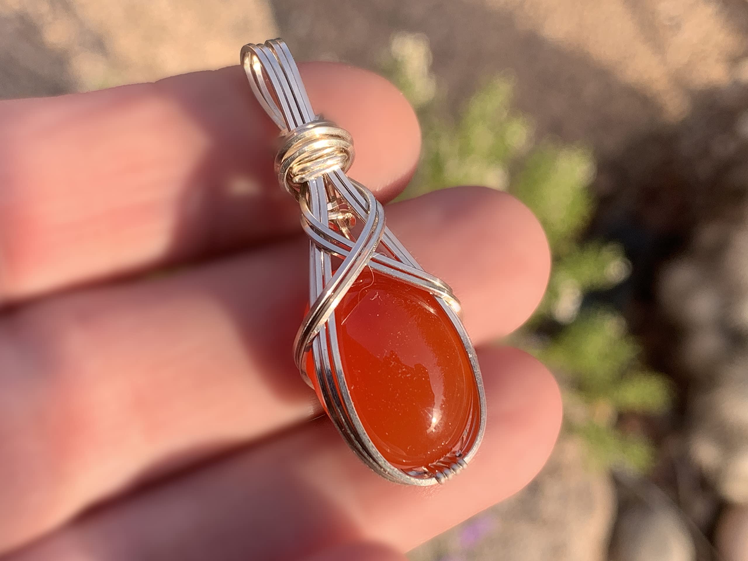**Sterling Silver Carnelian Crystal Necklace Pendant - Heart Wand Reiki Energy Jewelry for Love & Romance, Elegant Gift Box Included | Perfect for Meditation, Healing & Spiritual Gifts**