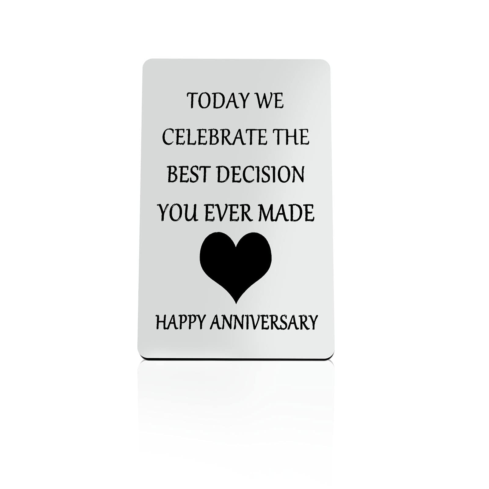 Personalized Engraved Wallet Insert Card - Romantic Anniversary Gift for Boyfriend, Husband & Fiancé | Happy Anniversary Card & Wedding Present for Him | Perfect for Special Occasions & Keepsake Memories