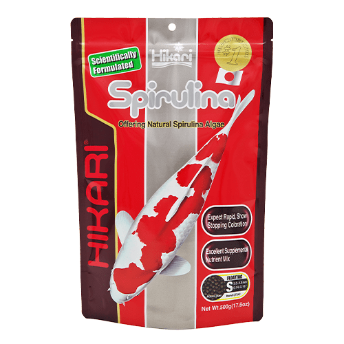 Hikari Koi Spirulina Mini Floating Pellet Fish Food - Premium Algae-Based Nutrition for Koi, Goldfish & Tropical Fish - Ideal for Pond & Aquarium Feeding