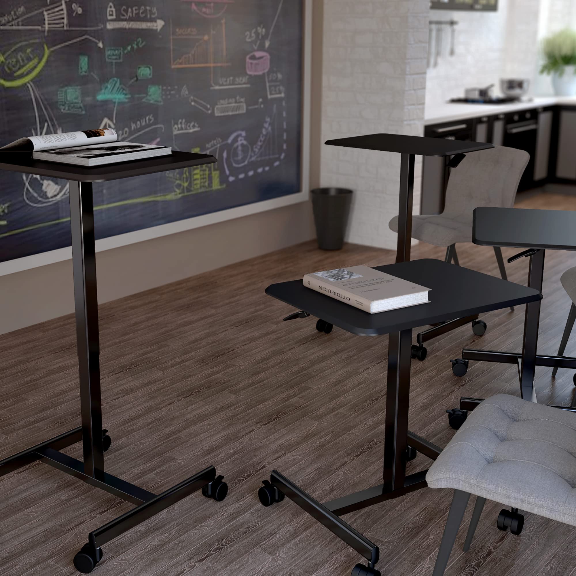 Mobile Desk Computer Desk with Lockable Wheels, 25.6