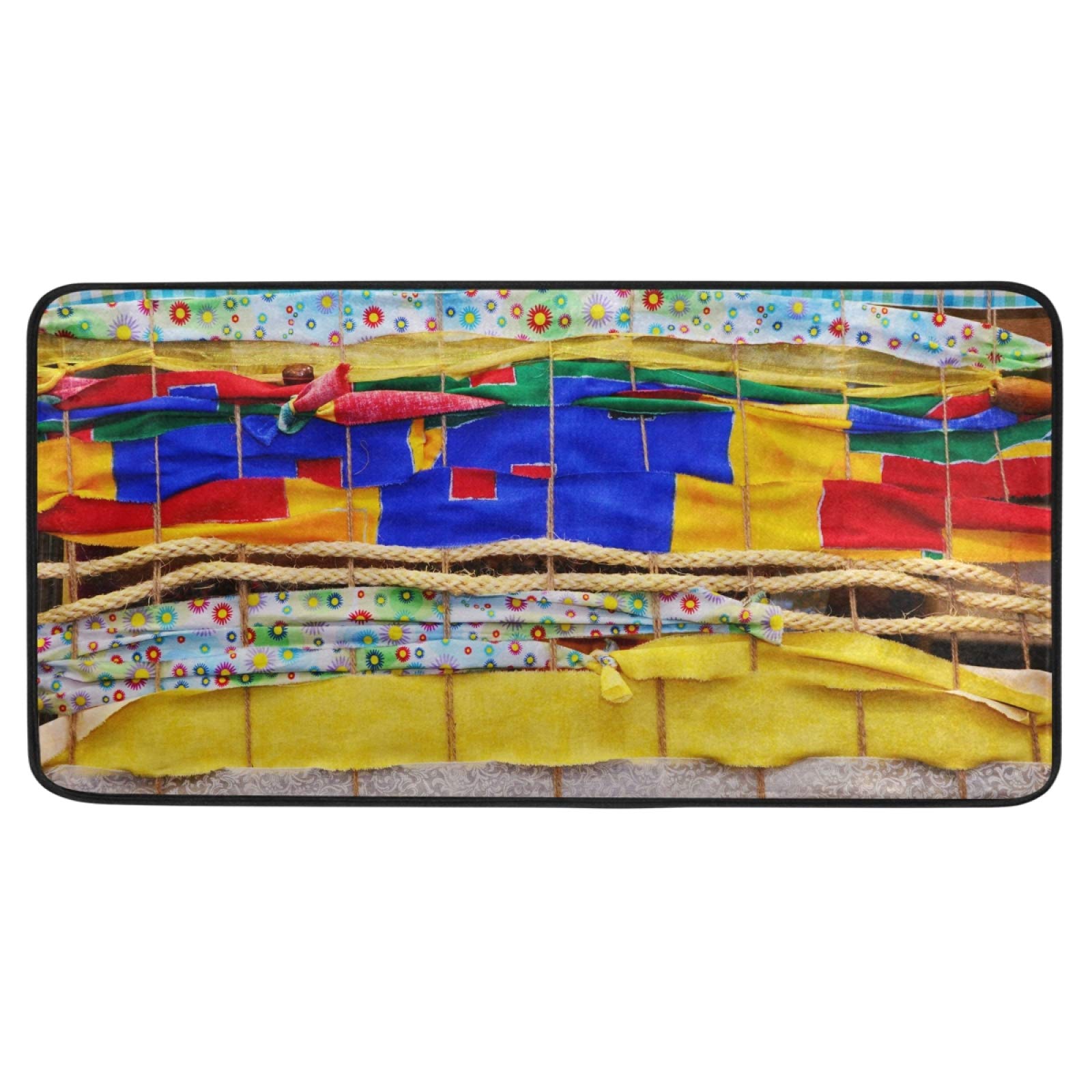 Non-Slip Kitchen Runner Rug 2' x 4' - Washable Anti-Fatigue Floor Mat for Kitchen, Bathroom & Entryway - Durable Fabric Doormat with Anti-Skid Backing for High Traffic Areas