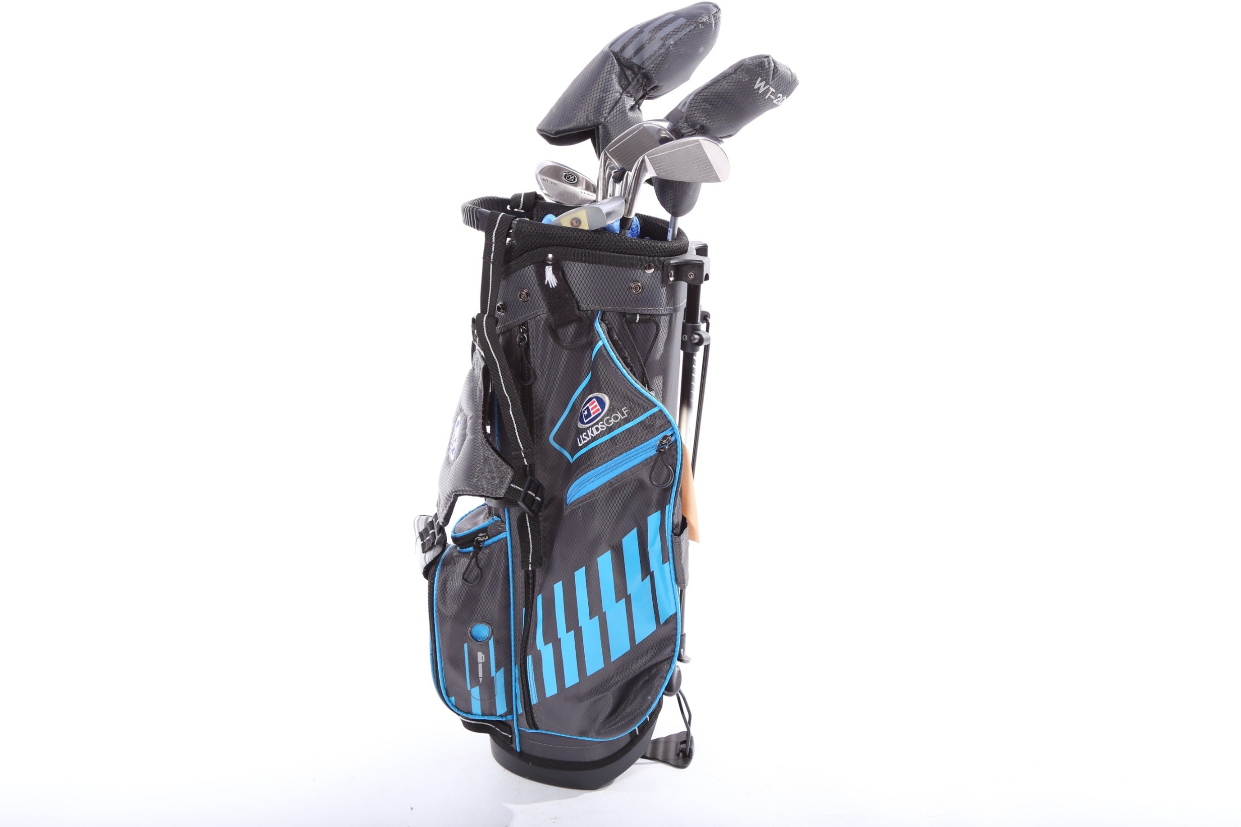 US Kids Golf Complete Club Set for Youth - Right Handed Driver, Hybrid, 6 Iron, 8 Iron, Pitching Wedge, Sand Wedge, Putter - Perfect for Junior Golfers & Beginners on the Course