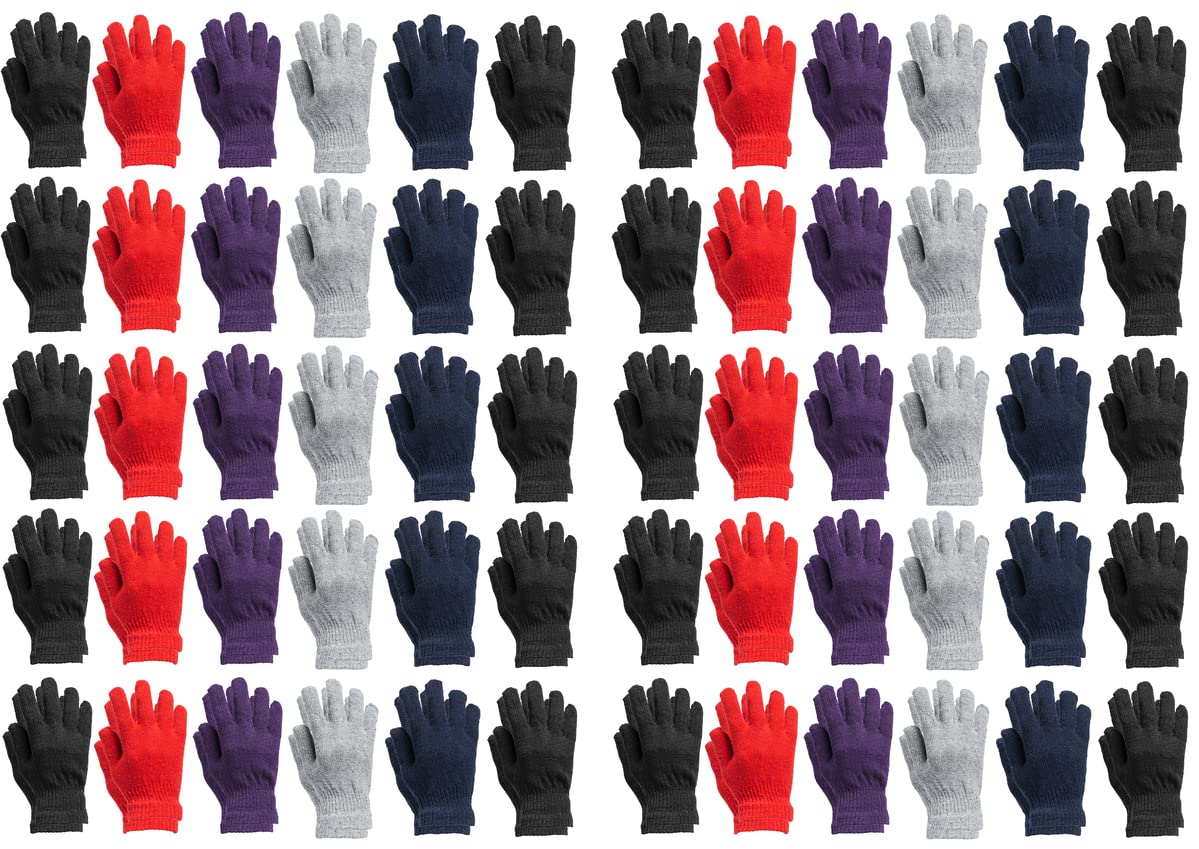 Yacht & Smith Wholesale Bulk Winter Gloves for Men & Women - Thermal Insulated Cold Weather Gloves (Pack of 12) - Perfect for Snow Shoveling, Skiing, and Outdoor Winter Activities