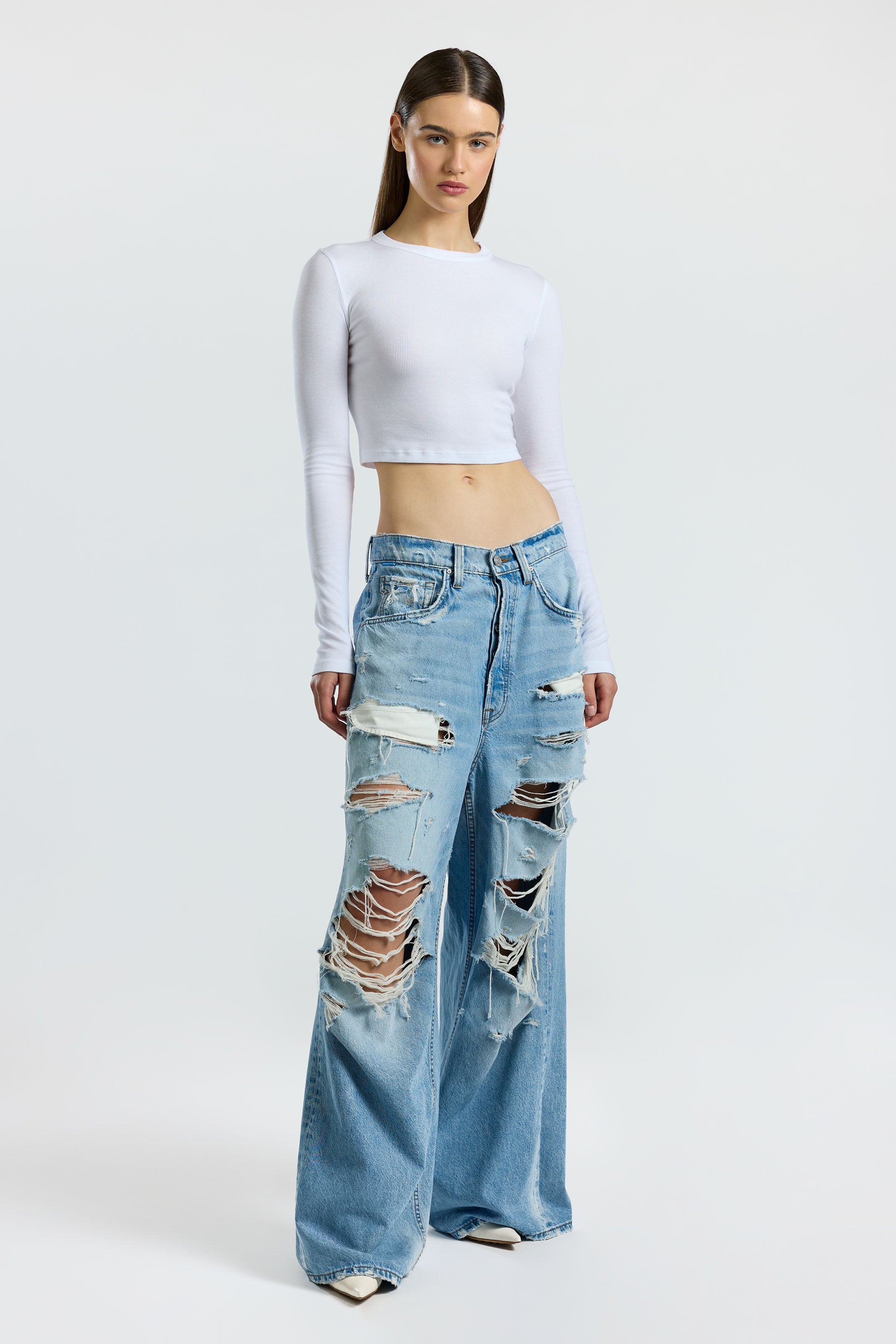 Distressed Baggy Jeans for Men - Vintage Ripped Denim Pants with Destroyed Details | Perfect for Casual Streetwear & Urban Fashion