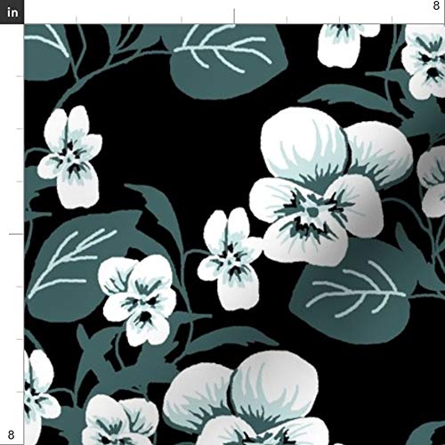 Printed Denim Fabric by The Yard - Violet Floral for Home Decor & Upholstery | DIY Projects & Sewing