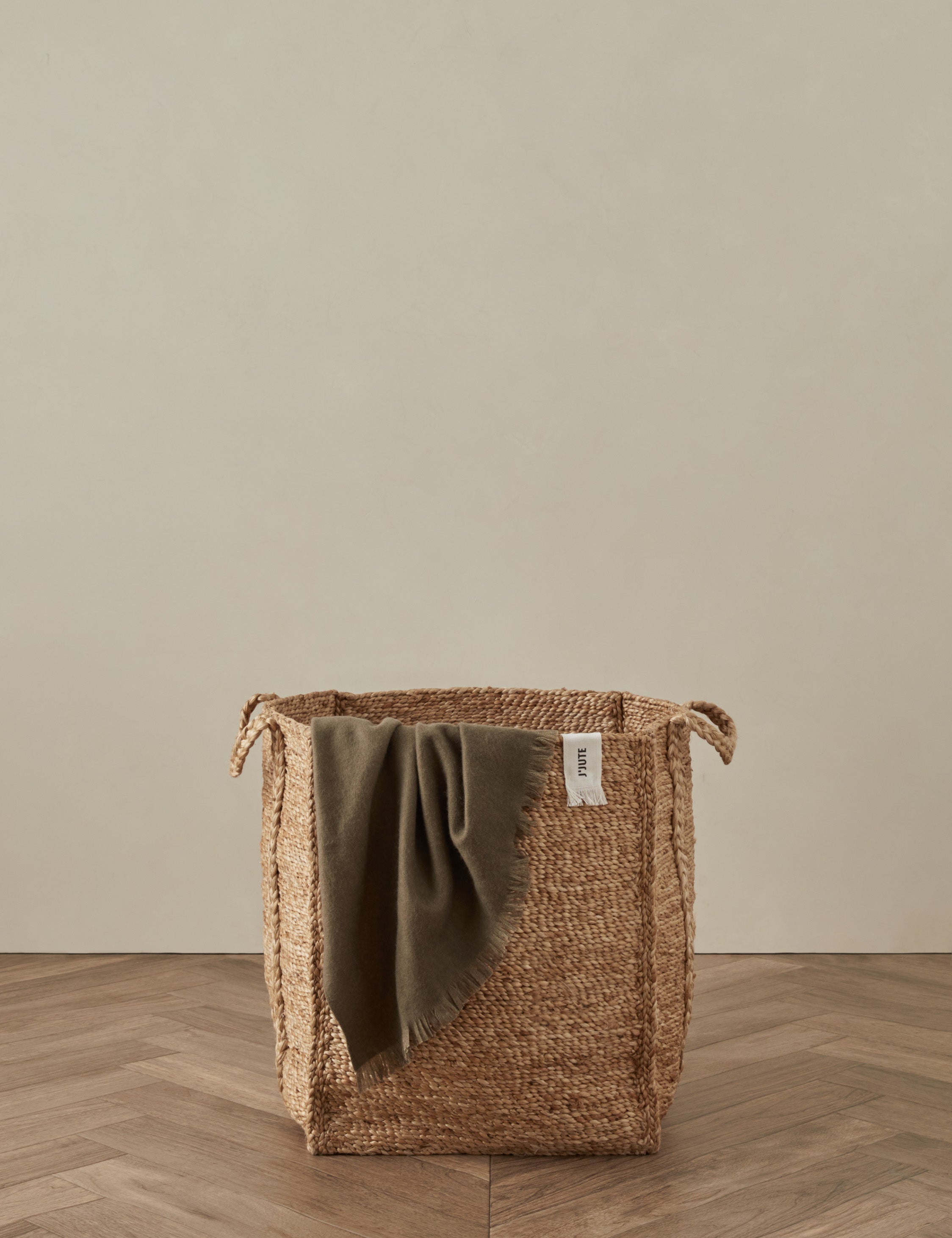 J'Jute Bronte Basket - Handwoven Natural Jute Storage Basket for Home Organization, Laundry, Toys, and Blankets | Eco-Friendly & Stylish Decor
