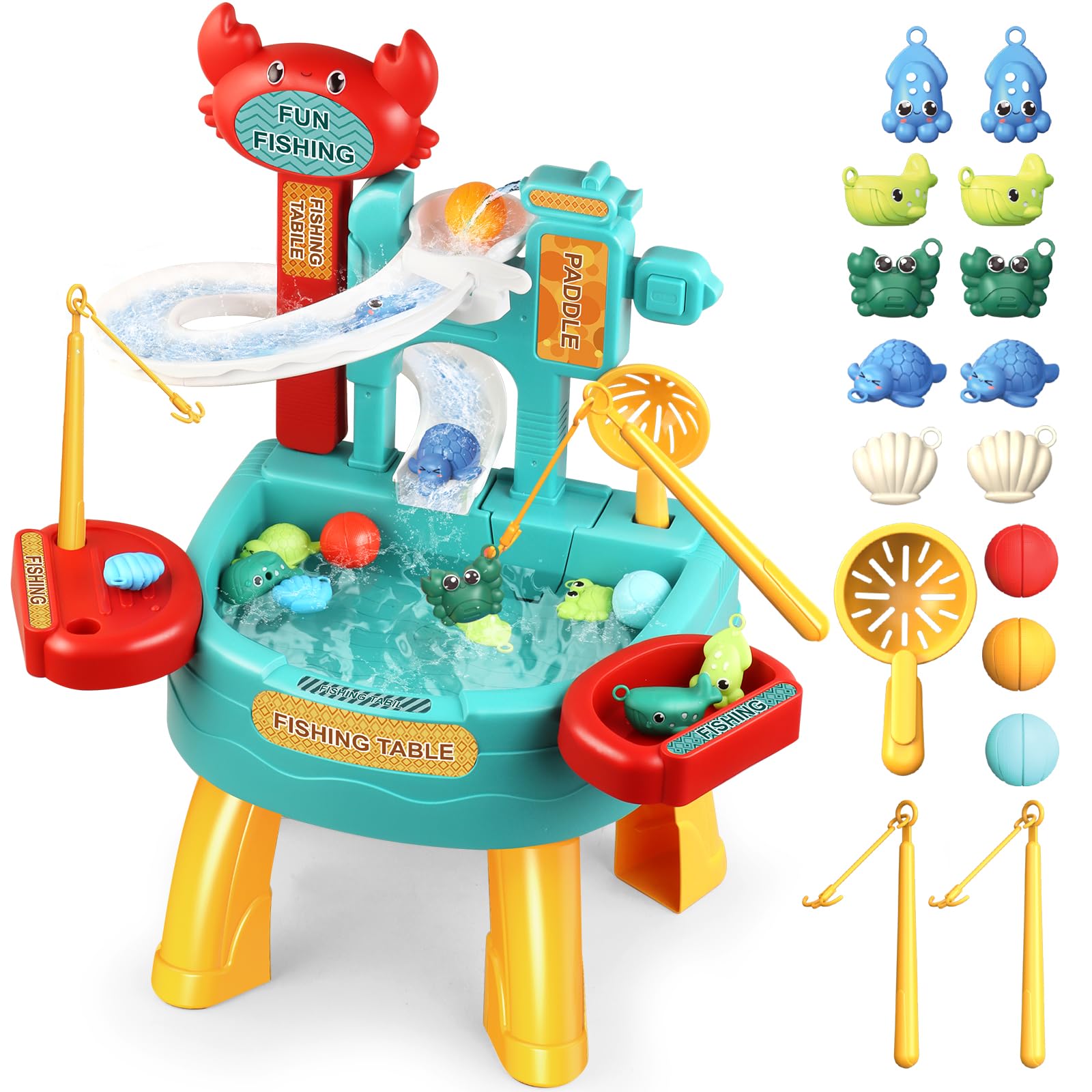 **Automatic Water Play Table for Toddlers - Interactive Water Table with Floating Toys & Fishing Game, Outdoor/Indoor Kids Activity Center, Perfect Birthday Gift for Boys & Girls (Ideal for Backyard, Poolside, or Bath Time Fun)**