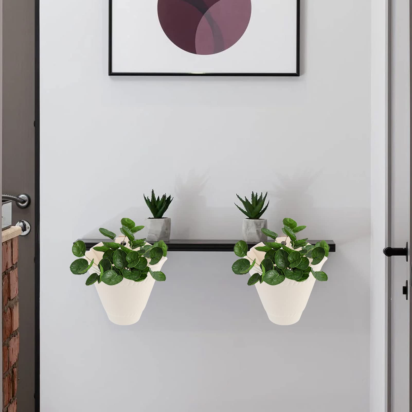 Rustic Wall Hanging Flower Pot - Small Indoor/Outdoor Planter for Plants, Orchids & Succulents | Balcony Decor, Wall Pocket Vase, Cylinder Container for Home & Garden Decor